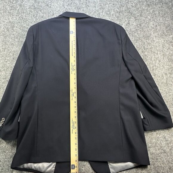 Hart Schaffner Marx Blazer Mens 48R Navy Blue Made in USA Suit Jacket Sport Coat - Picture 13 of 16